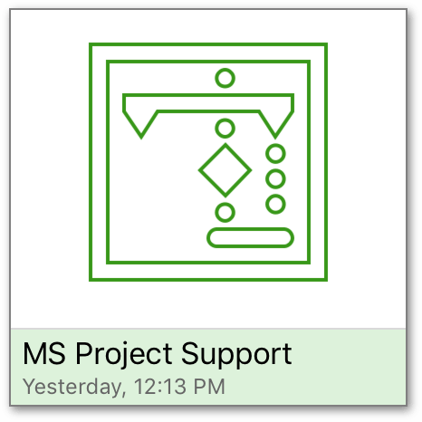 The icon indicating that a file is a Microsoft Project .mpp file that hasn&#8217;t been imported to OmniPlan&#8217;s native .oplx format.