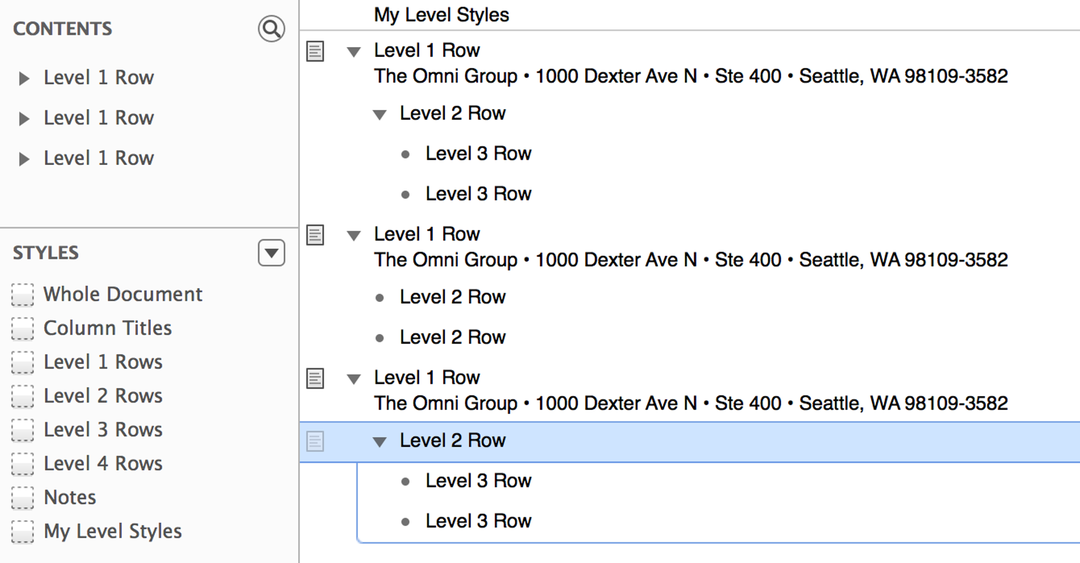 After dropping the content where you want it, it now becomes part of the parent row