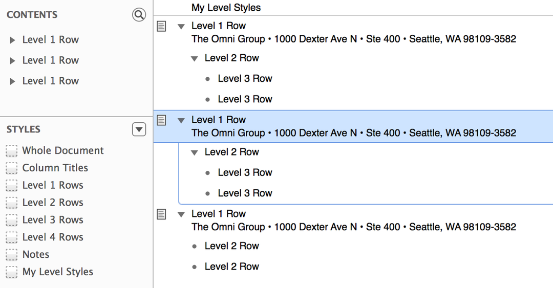 Use the Organize menus Move options to move content around