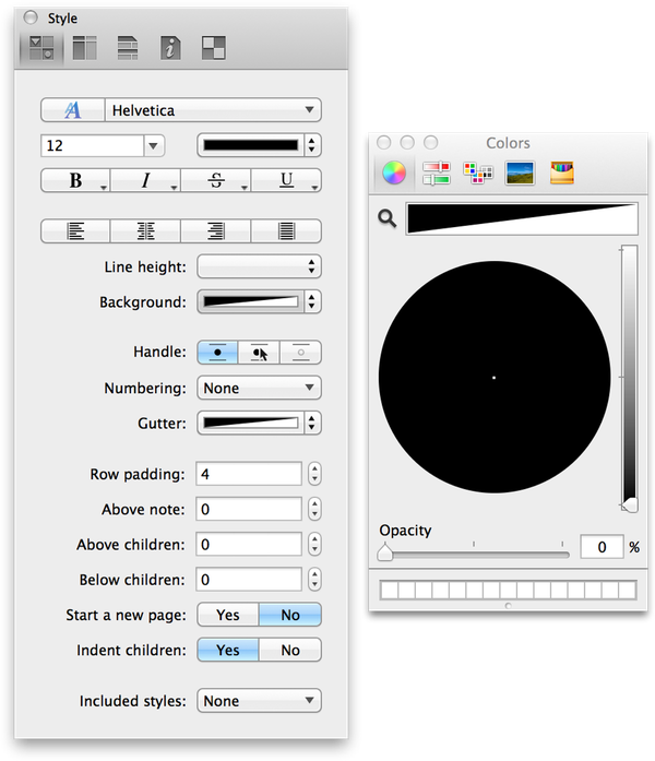 Open the Colors palette