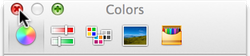 Close the Colors palette by clicking the red close window button