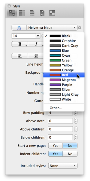 Change the text color to Red