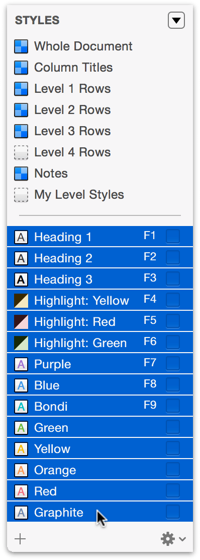 Select all of the Named Styles