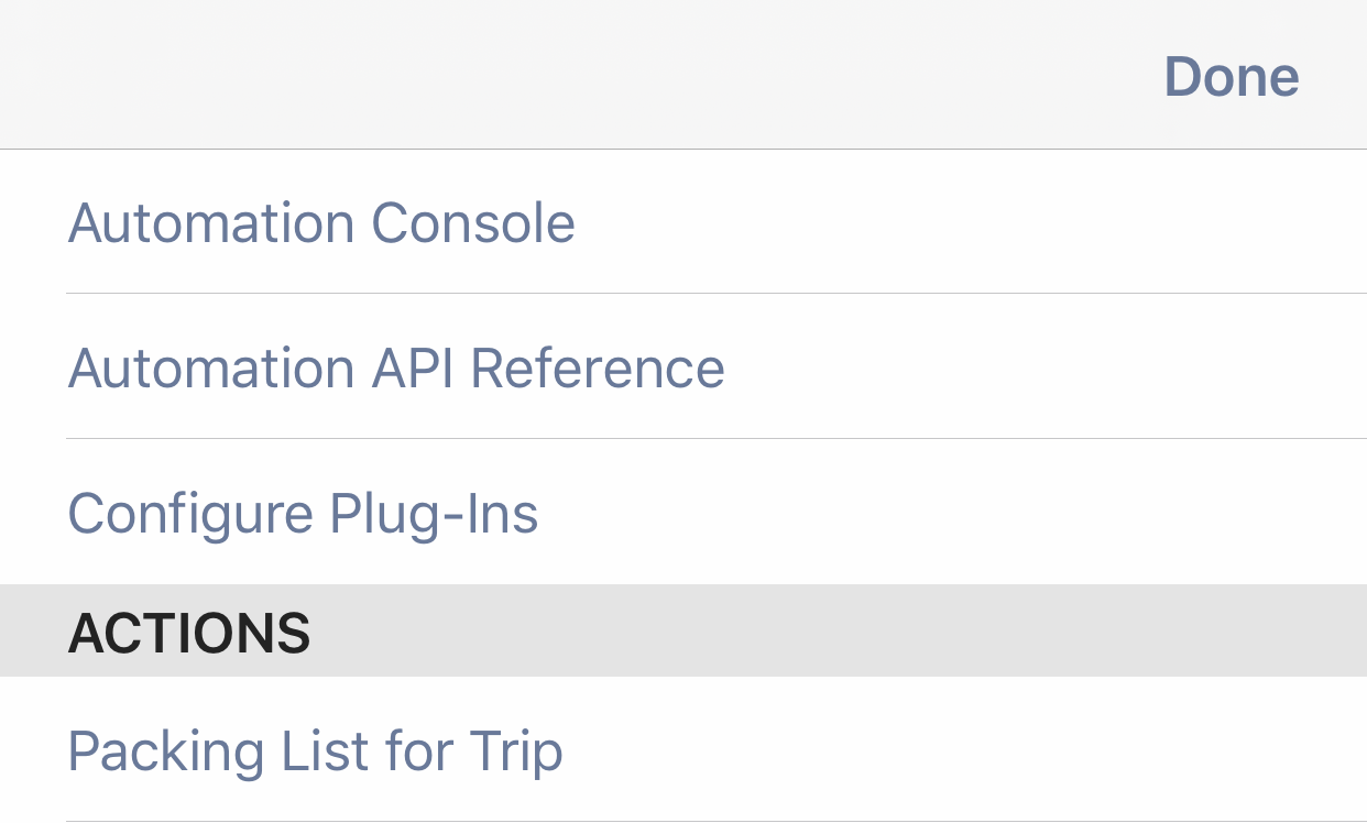 Running the Packing List for Trip Plug-In from the Automation Menu.