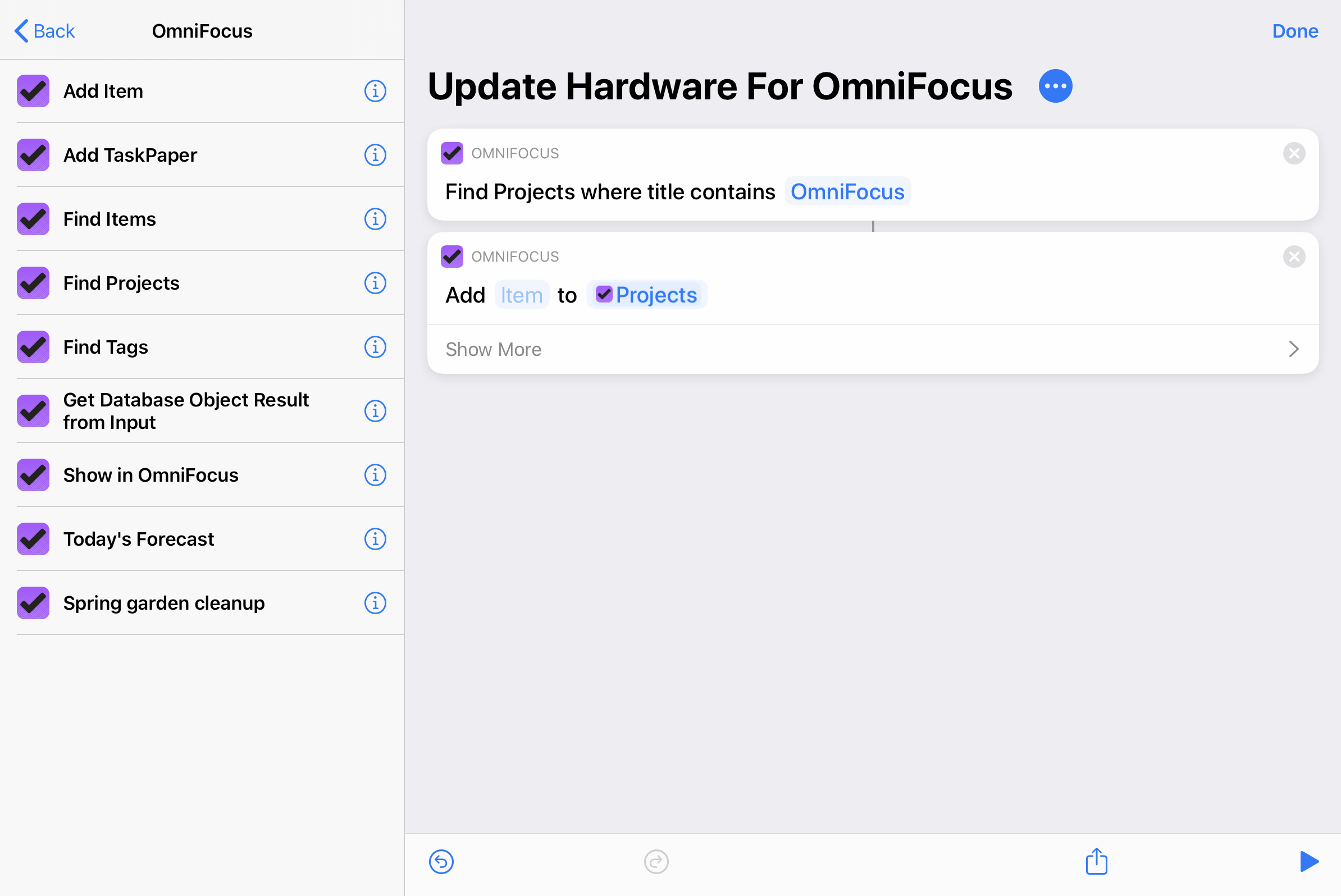 omnifocus keyboard shortcuts