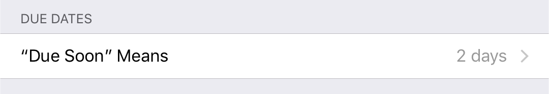 Due Date Settings in OmniFocus 3 for iOS.