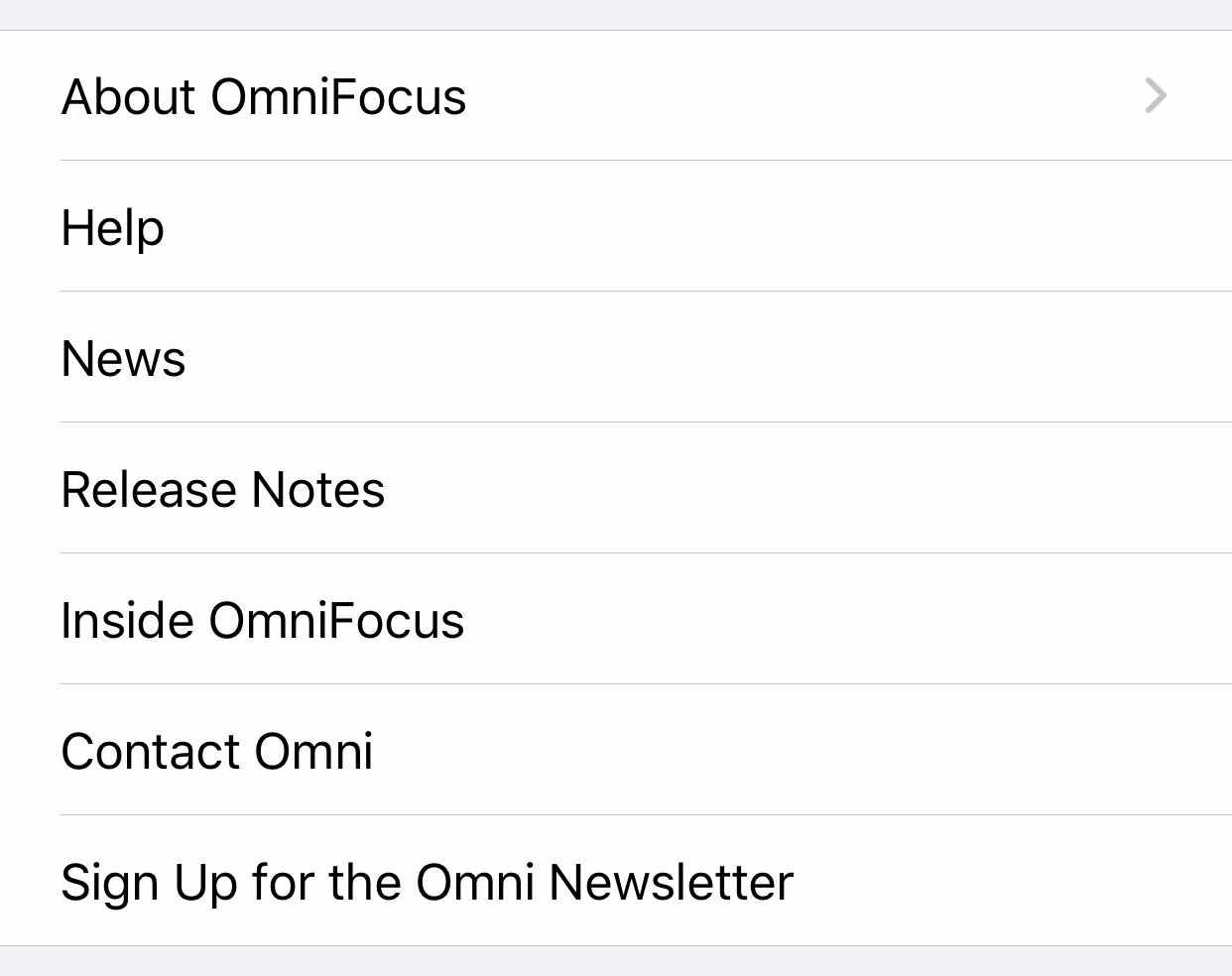 General Settings in OmniFocus 3 for iOS.