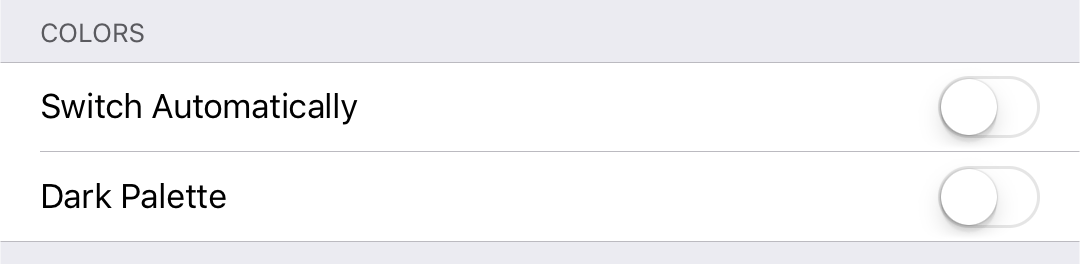 Colors Settings in OmniFocus 3 for iOS.