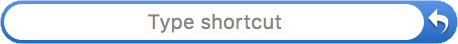 Type the shortcut, and it saves when you enter a valid key combination.