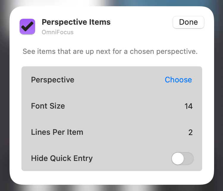 Customizing the Perspective widget.