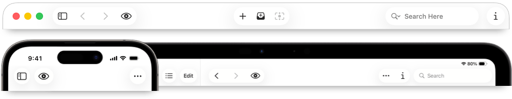 Image of the Toolbar on Mac, iPhone, and iPad