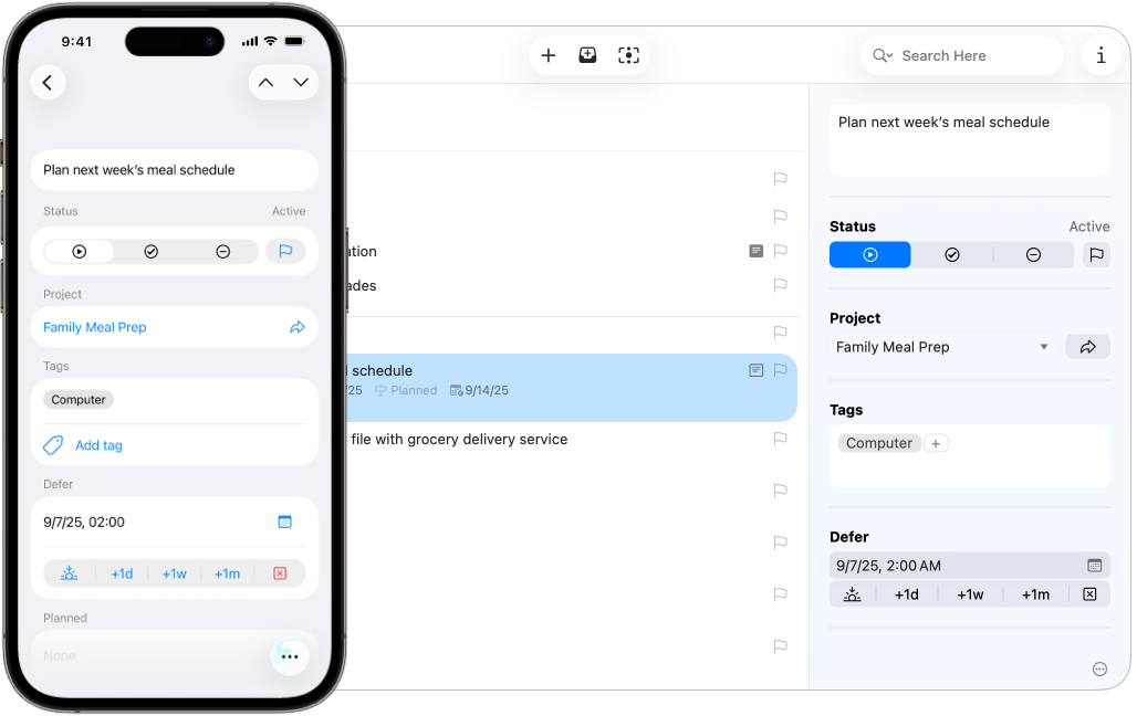 Image highlighting the Inspector on Mac and iPhone