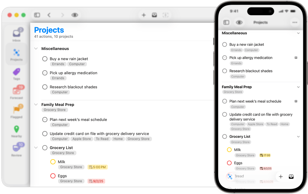 Image highlighting the Outline on Mac and iPhone