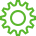 a green gear wheel