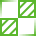four squares, with two in opposing corner positions being filled in