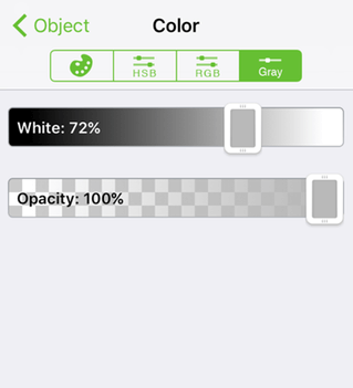 The Grayscale color controls