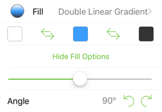The Fill inspector with Double Linear Gradient selected