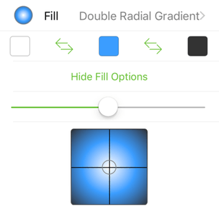 The Fill inspector with Double Radial Gradient selected
