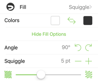 The Fill inspector with Squiggle selected