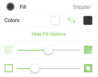 The Fill inspector with Stipple selected