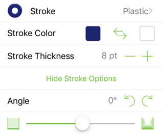The Stroke inspector when styling a Plastic stroke