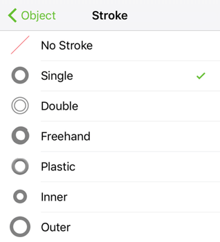 Choose a Stroke Type to set how the stroke appears