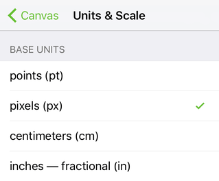 The Units and Scale inspector