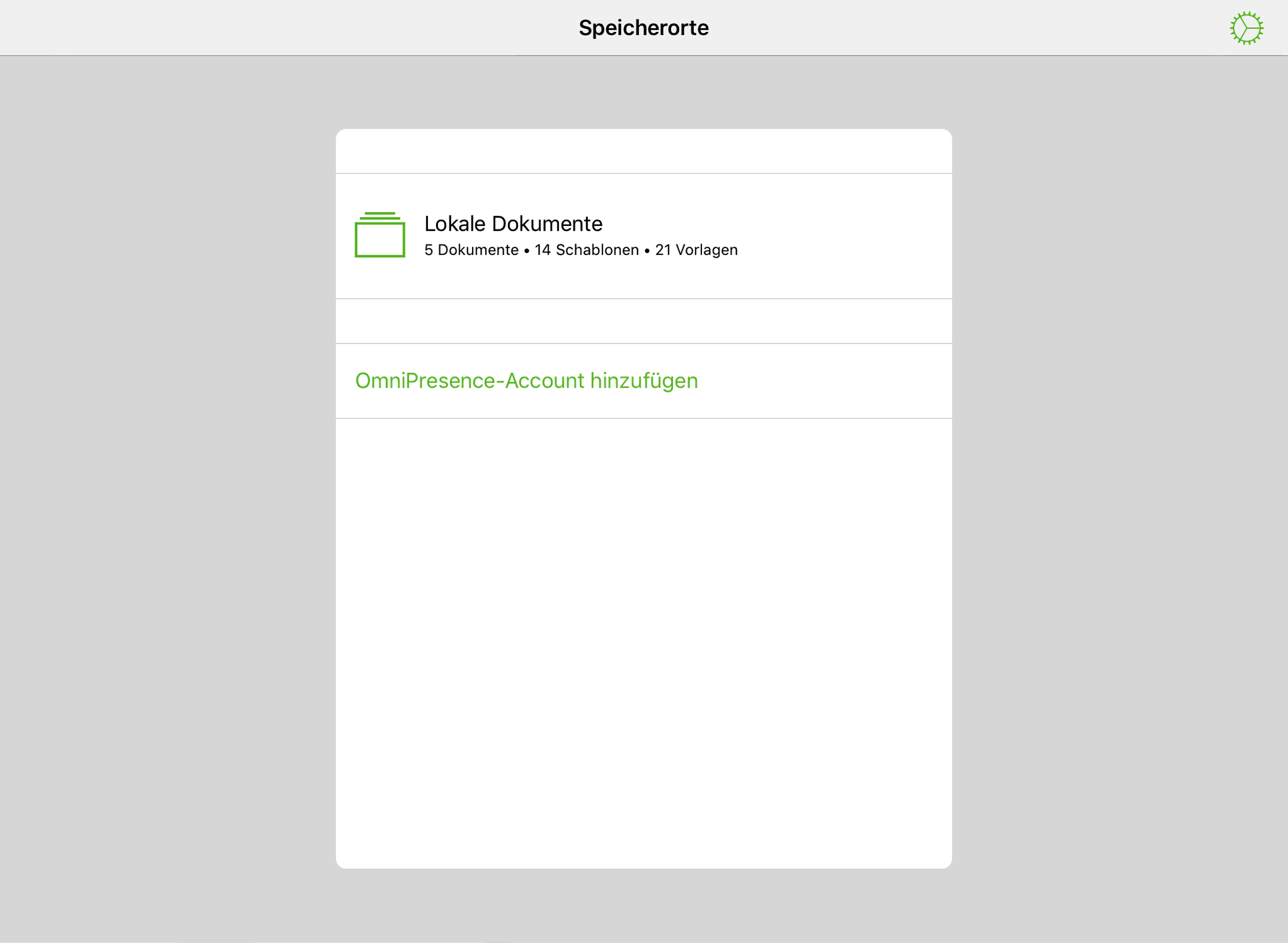 Der Bildschirm „Speicherorte“ ist das Erste, was Sie nach dem Starten von OmniGraffle sehen