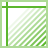 Ein Quadrat mit sich schneidenden vertikalen und horizontalen Linien; zusammen mit einer diagonalen Schattierung in Richtung der unteren rechten Ecke des Quadrats