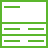 Ein Quadrat, das in drei Zeilen aufgeteilt ist; jede Zeile enthält horizontale Linien, mit denen Inhalt angedeutet wird