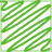 Ein Quadrat mit einem diagonal gezeichneten Schnörkel im Inneren
