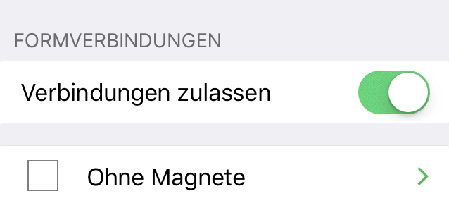 Das Informationsfenster „Formverbindungen“
