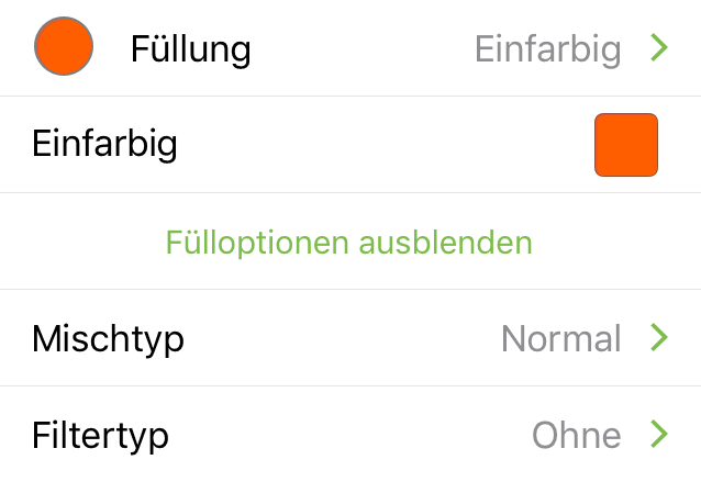 Das Informationsfenster „Füllung“ in OmniGraffle Pro
