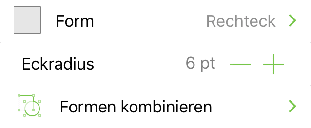 Das Informationsfenster „Form“ in OmniGraffle Pro