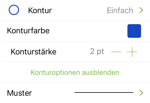 Das Informationsfenster „Kontur“