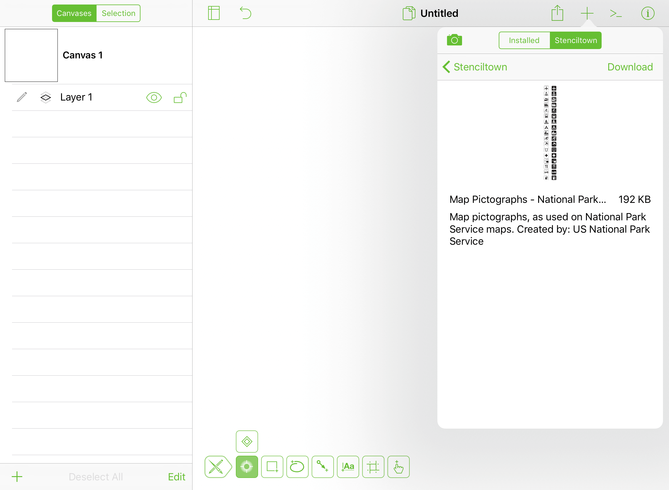 Downloading stencils from Stenciltown