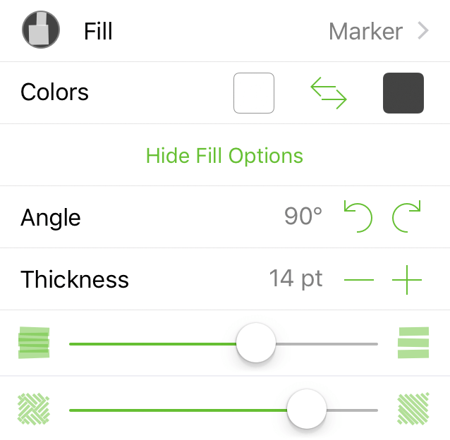 The Fill inspector with Marker selected