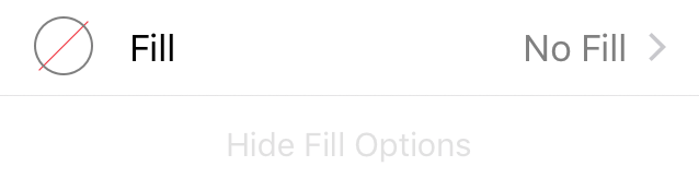 The Fill inspector with No Fill selected