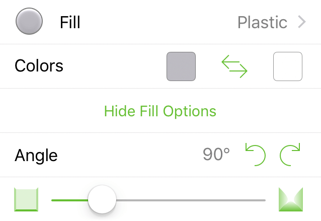 The Fill inspector with Plastic selected