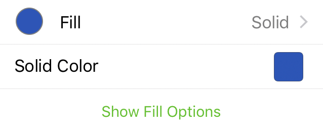 The Fill inspector with Solid selected