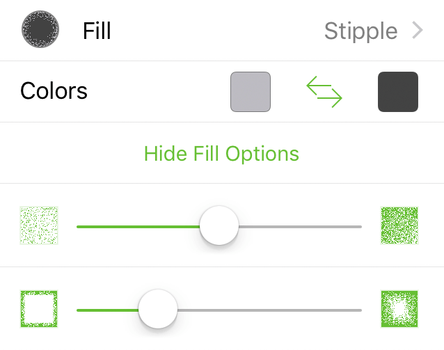 The Fill inspector with Stipple selected