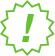 un distintivo con un signo de exclamación dentro