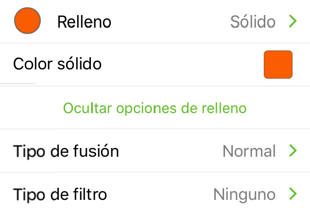 El inspector Relleno en OmniGraffle Pro
