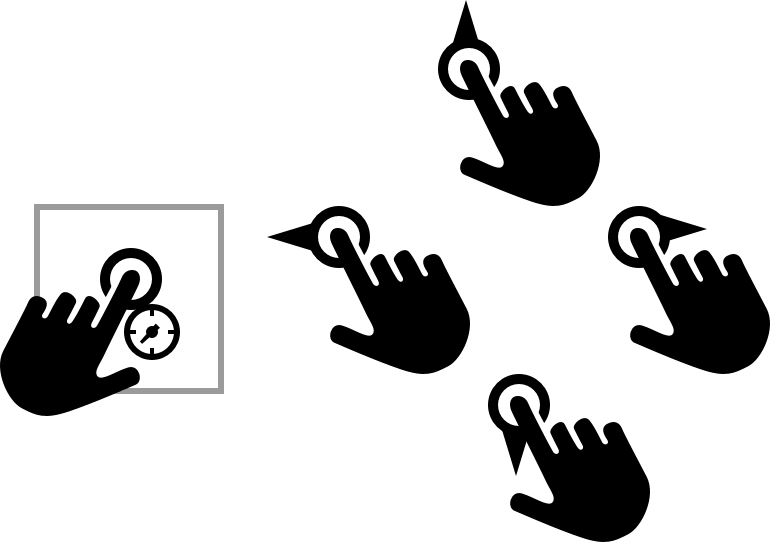 Beweging voor het porren van objecten op het canvas