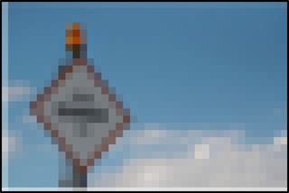 De pixelomzettingsfilter, toegepast op een object dat op een onderliggende afbeelding ligt