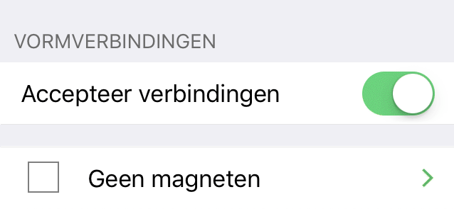 Het infovenster Vormverbindingen
