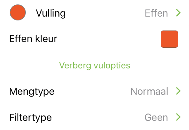 Het infovenster Vulling in OmniGraffle Pro