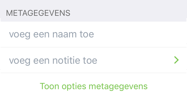 Het infovenster Metagegevens