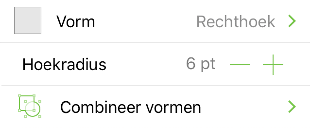 Het infovenster Vorm in OmniGraffle Pro