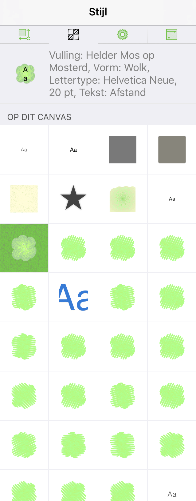 Het infovenster Stijl